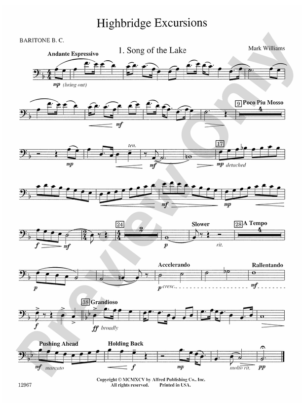 Highbridge Excursions Baritone B.C. Baritone B.C. Part Digital