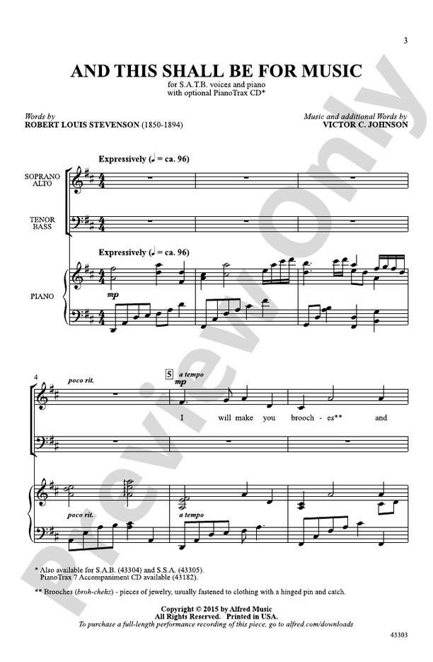 And This Shall Be for Music: SATB Choral Octavo: Victor C. Johnson ...