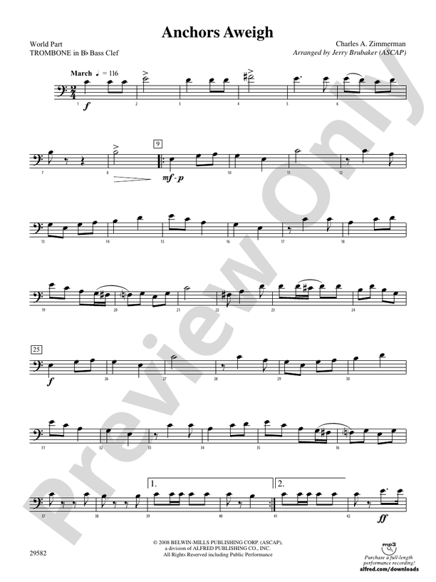 Anchors Aweigh (wp) 1st Bflat Trombone B.C. (wp) 1st Bflat Trombone