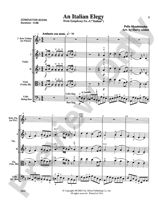 An Italian Elegy, from Symphony No. 4 "Italian"