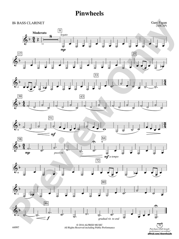 Pinwheels: B-flat Bass Clarinet: B-flat Bass Clarinet Part - Digital ...