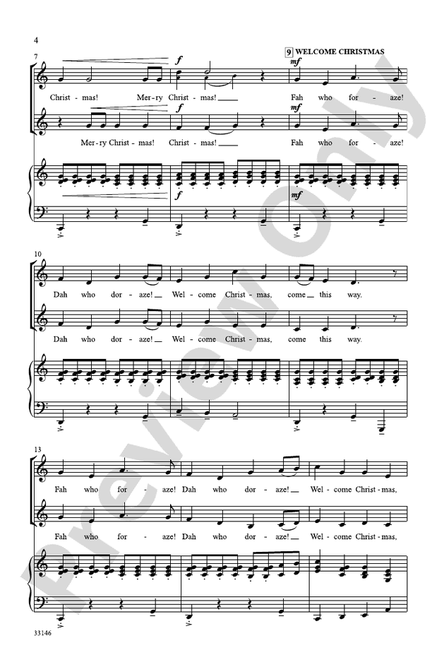 Grinch! A Christmas Choral Medley (from the motion picture Dr. Seuss' How the Grinch Stole Christmas)