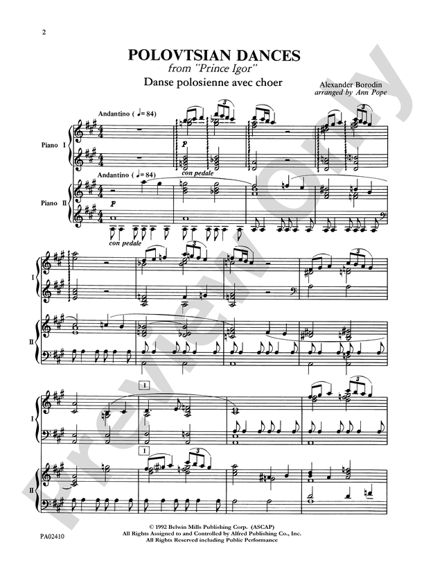 Polovetsian Dances: from Prince Igor - Piano Duo (2 Pianos, 4 Hands)