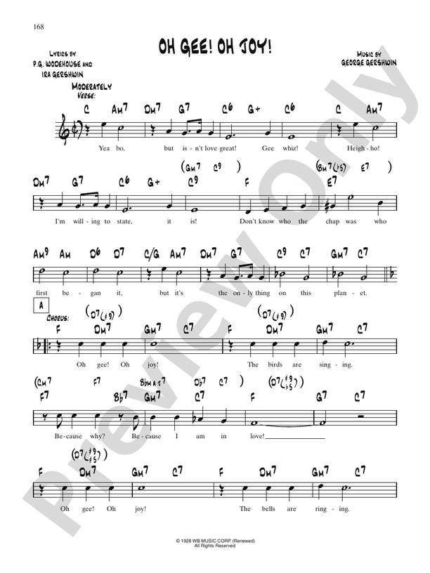 Oh Gee! Oh Joy! Guitar Gershwin Digital Sheet Music Download