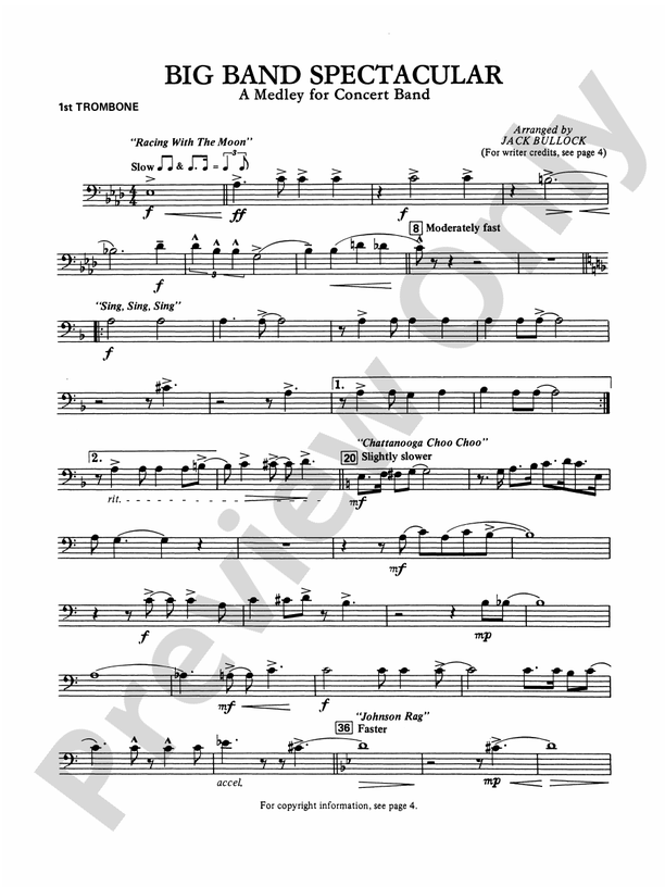 Big Band Spectacular 1st Trombone 1st Trombone Part Digital Sheet Music Download