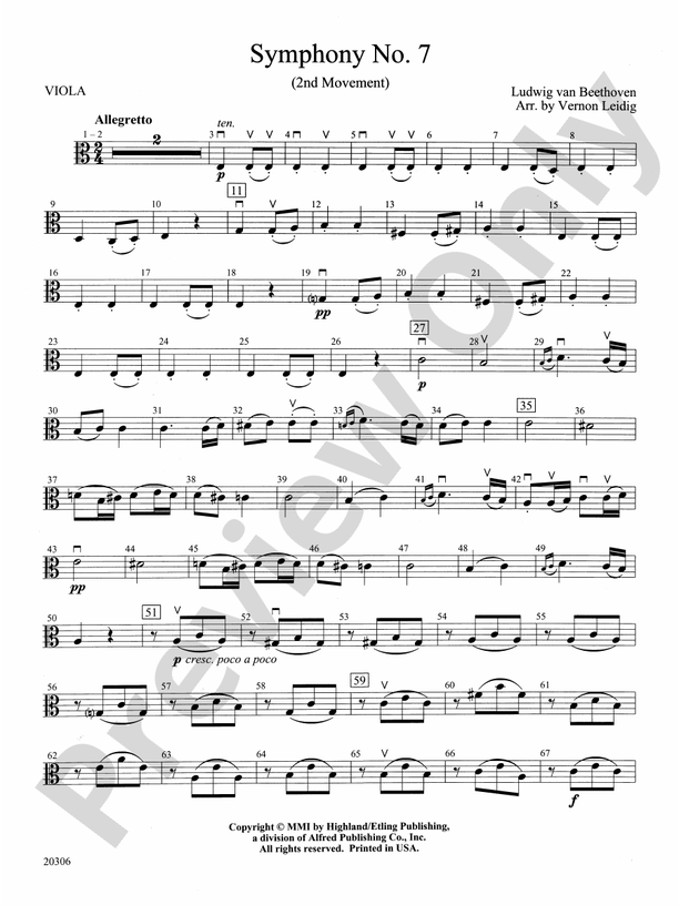Symphony No. 7 (2nd Movement): Viola