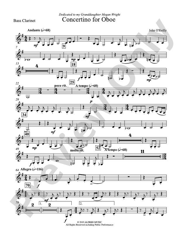 Concertino for Oboe Bflat Bass Bflat Bass Part