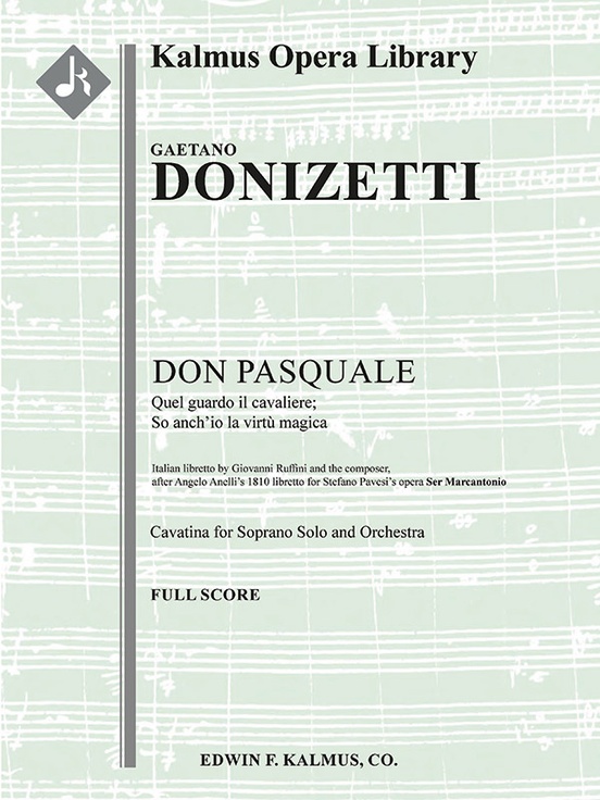 Don Pasquale: Act I, Aria: Quel quardo il cavaliere; so anch'io la