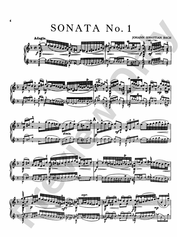 Bach, Johann Sebastian - Bach Sonata in G Minor BWV 1001, Adagio