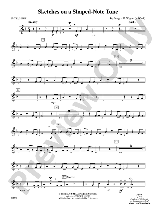 Sketches on a Shaped-Note Tune: B-flat Bass Clarinet: B-flat Bass