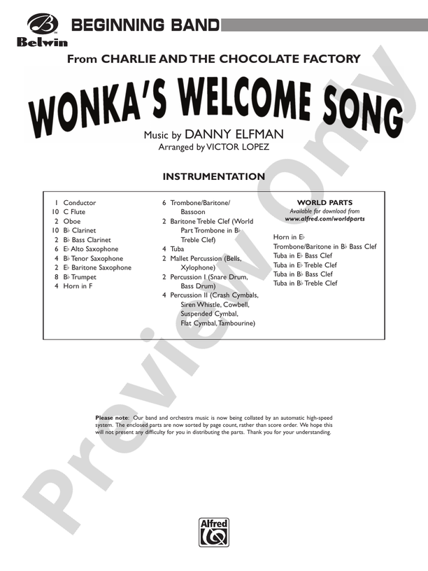 Wonka's Welcome Song (from Charlie and the Chocolate Factory)