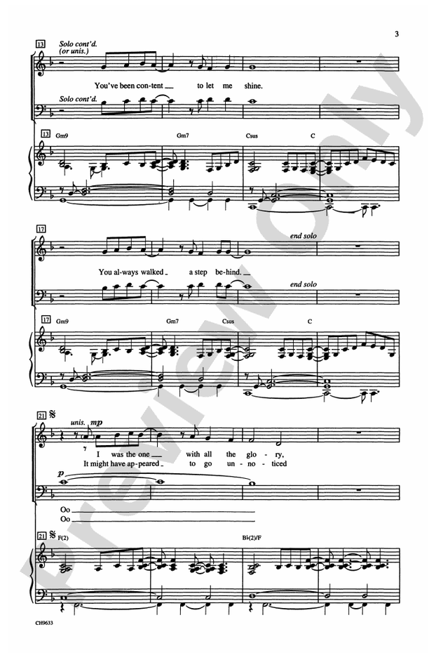 The Wind Beneath My Wings 3Part Mixed Choral Octavo Digital Sheet