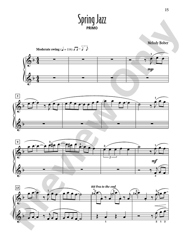 Spring Jazz - Piano Duet (1 Piano, 4 Hands)