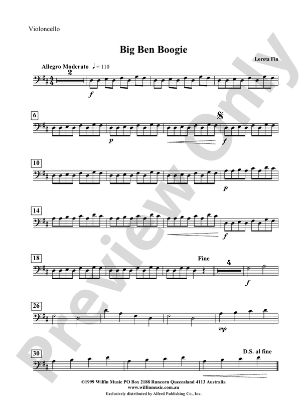 Big Ben Boogie Cello Cello Part Digital Sheet Music Download