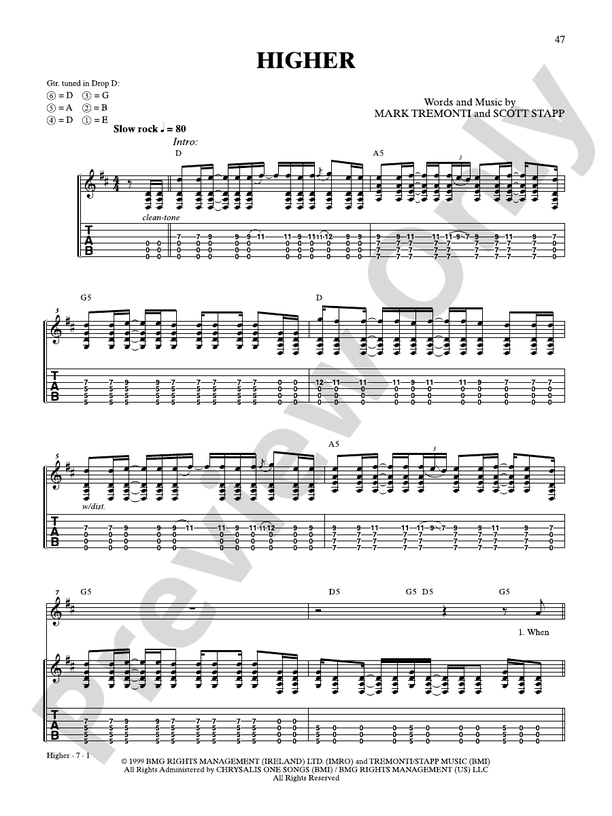 My Sacrifice Tab by Creed (Guitar Pro) - Full Score