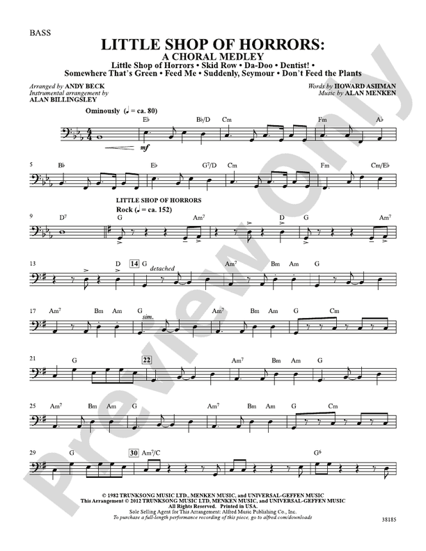 Little Shop of Horrors A Choral Medley String Bass String Bass Part