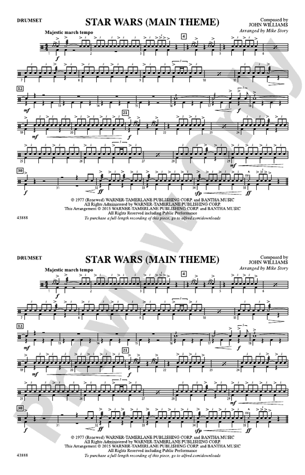 Star Wars (Main Theme): Drums: Drums Part - Digital Sheet Music Download