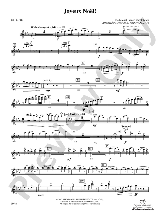 Joyeux Noël! Flute Flute Part Digital Sheet Music Download