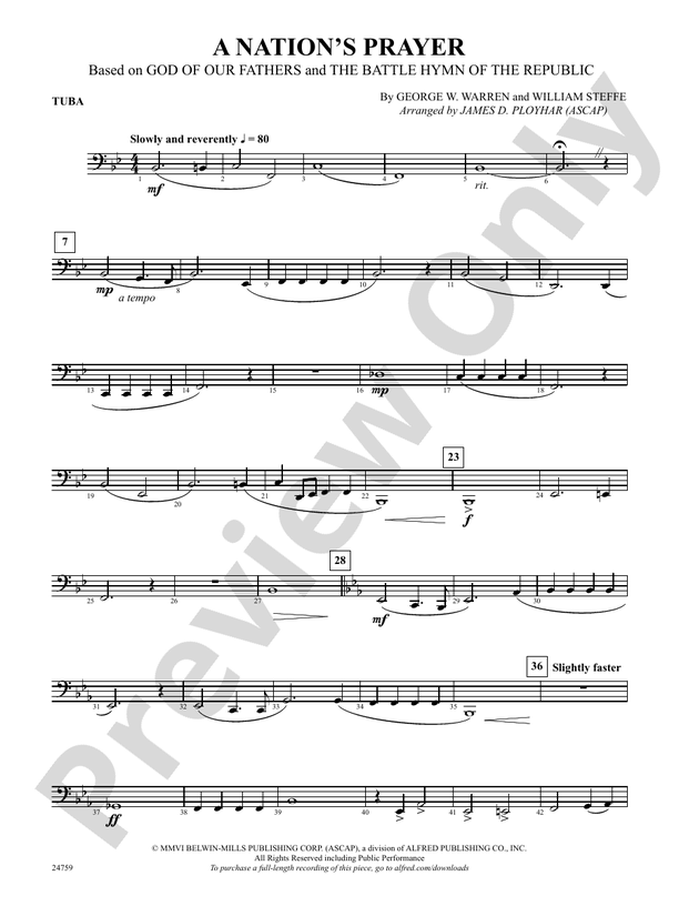 A Nation's Prayer (Based on "God of Our Fathers" and "The Battle Hymn