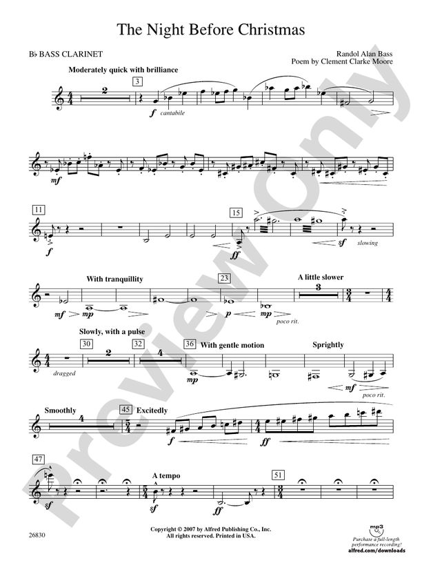 The Night Before Christmas Bflat Bass Bflat Bass