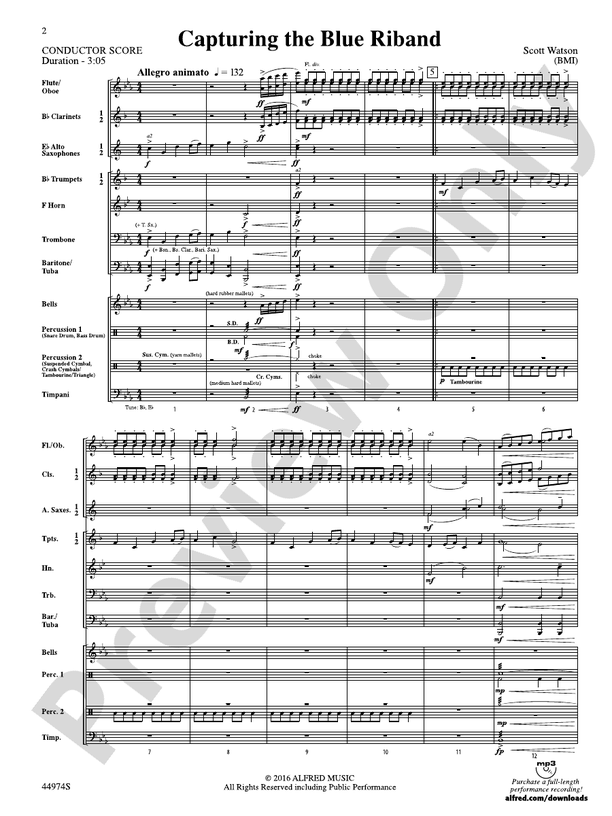 Capturing the Blue Riband: Score