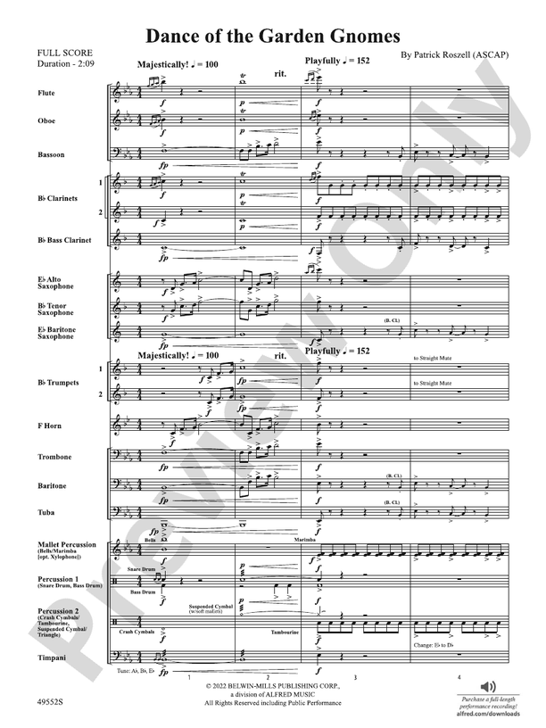 Dance of the Garden Gnomes: Concert Band Conductor Score & Parts ...