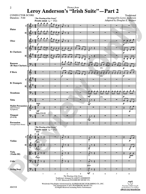 Leroy Anderson's Irish Suite, Part 2 (Themes from)
