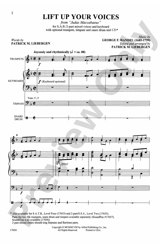 Lift Up Your Voices (from Judas Maccabeus)