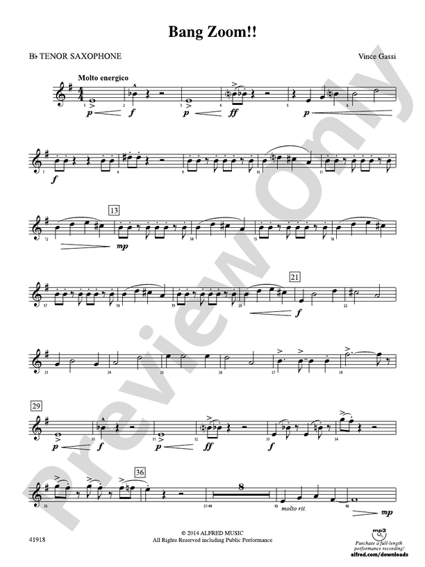 Bang Zoom!: B-flat Tenor Saxophone