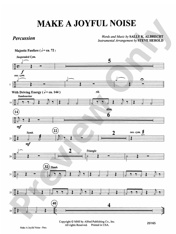 Make a Joyful Noise: 1st Percussion