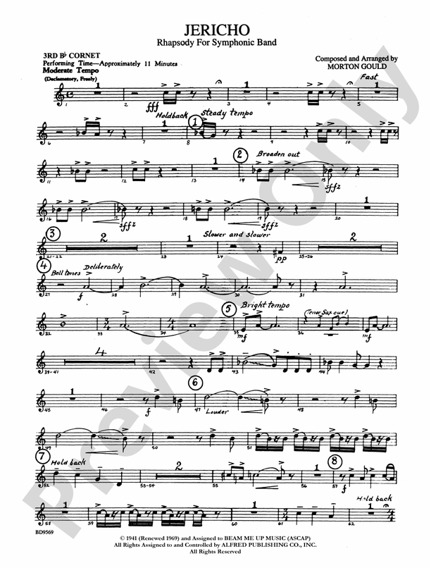 Jericho 3rd B Flat Cornet 3rd B Flat Cornet Part Digital Sheet Jericho 3rd B Flat Cornet 3rd B Flat Cornet Part Digital Sheet