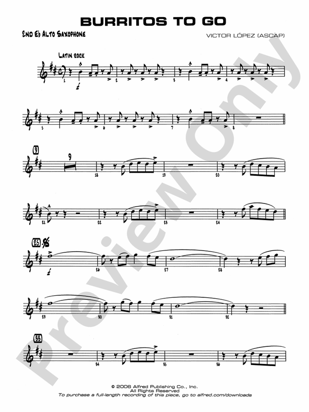 Burritos to Go 2nd Eflat Alto Saxophone 2nd Eflat Alto Saxophone