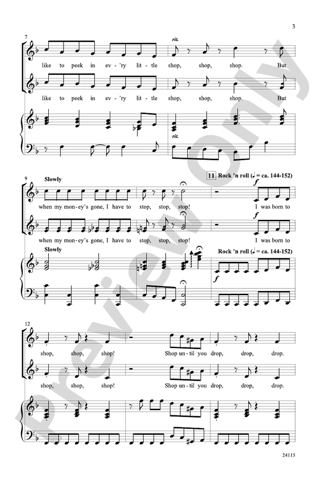 Born To Shop 2 Part Choral Octavo Sally K Albrecht Digital Sheet Music Download 5223