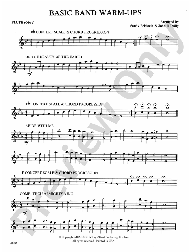 Basic Band Warmups Flute Flute Part Digital Sheet Music Download