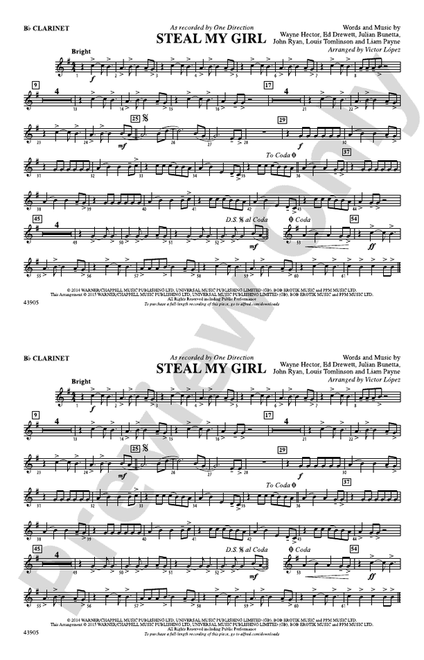 Steal My Girl Sheet Music, One Direction