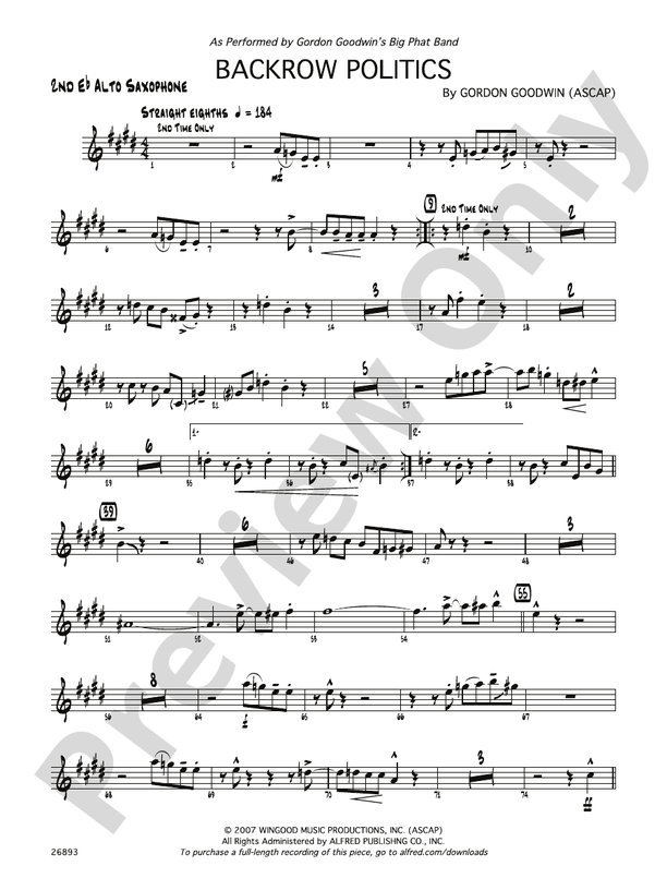Backrow Politics: 2nd E-flat Alto Saxophone