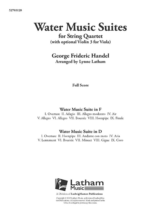 Water Music Suites for String Quartet