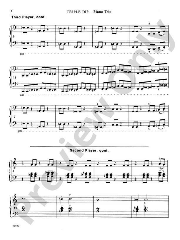Triple Dip - Piano Trio (1 Piano, 6 Hands): Piano: Robert D