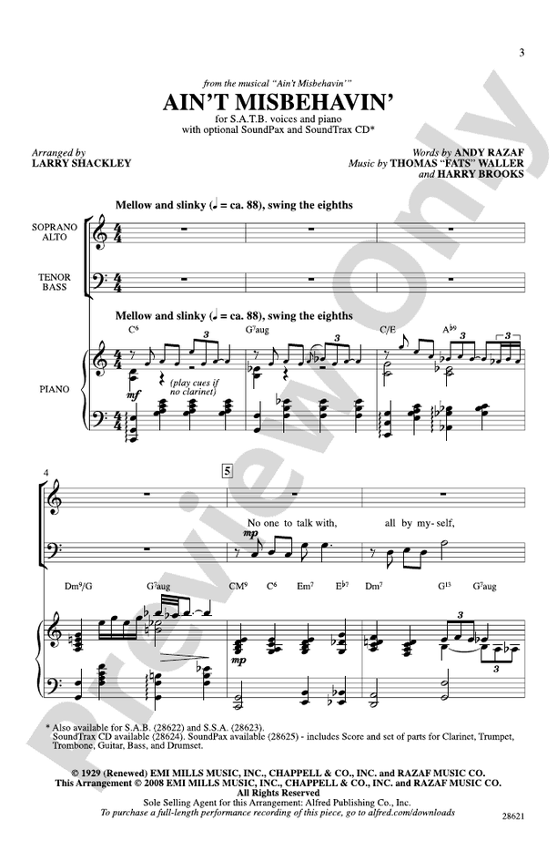Ain't Misbehavin' (from the musical Ain't Misbehavin')