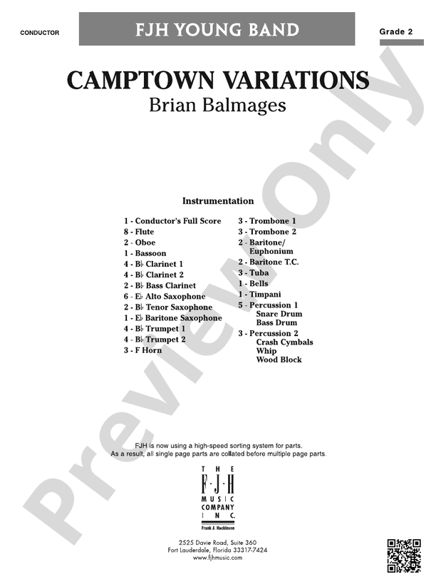 Camptown Variations Score Brian Balmages Digital Sheet Music Download
