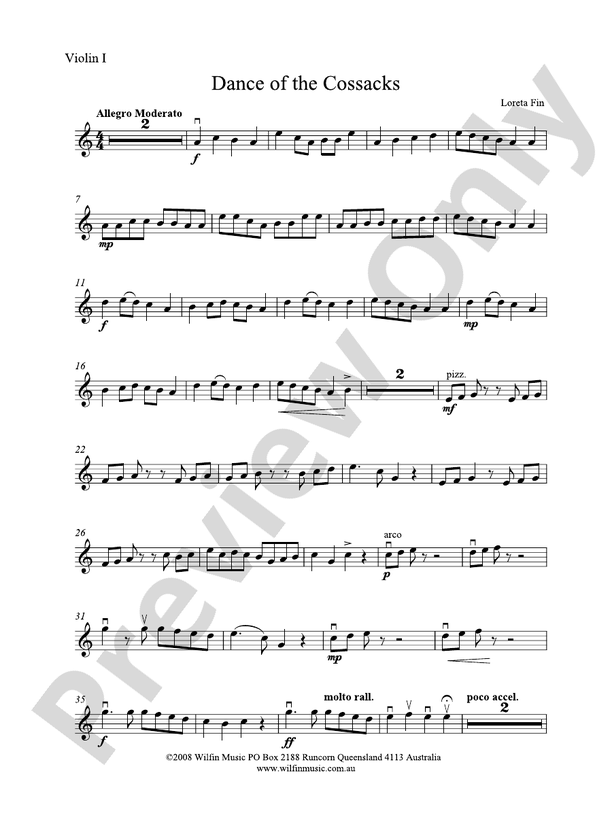 Dance of the Cossacks: 1st Violin: 1st Violin Part - Digital Sheet ...