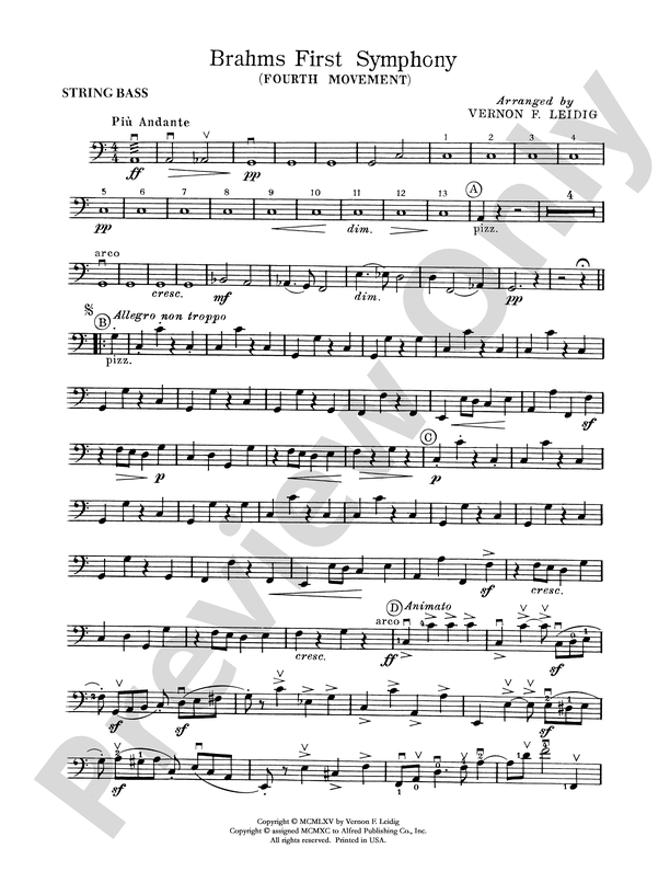 Brahms's 1st Symphony, 4th Movement: String Bass