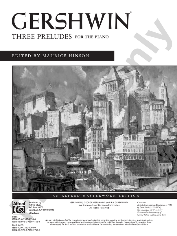 George Gershwin: Three Preludes - Intermediate / Advanced Piano Collection