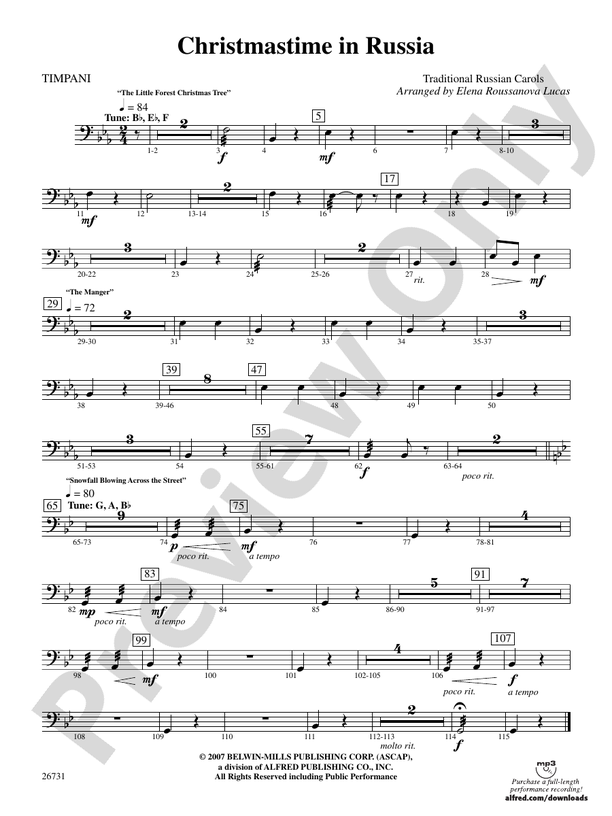 Christmastime in Russia Timpani Timpani Part Digital Sheet Music Download