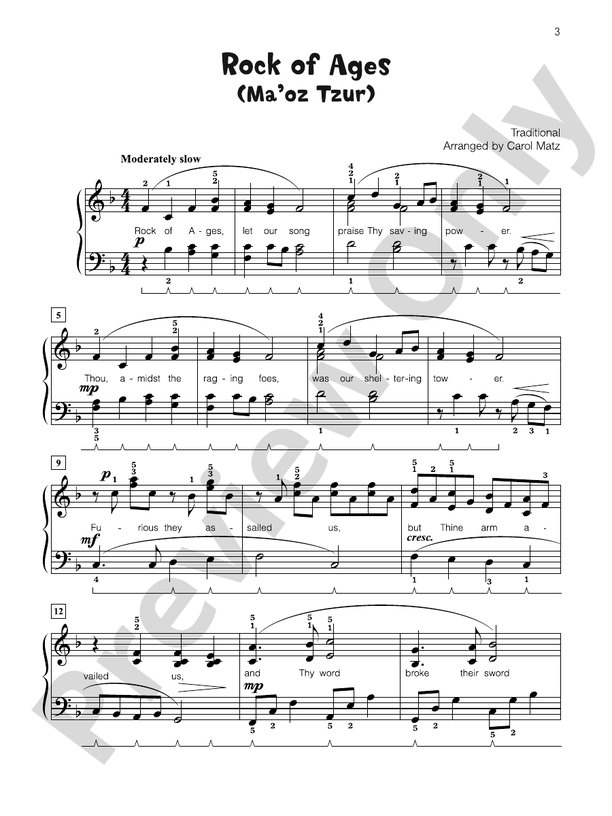 Rock of Ages (Ma'oz Tzur) - Piano Solo with Lyrics