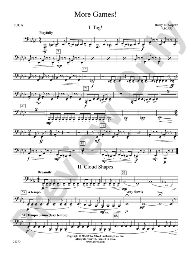 More Games! Tuba Tuba Part Digital Sheet Music Download
