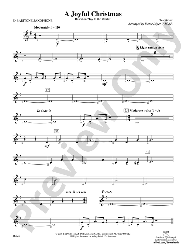 A Joyful Christmas: E-flat Baritone Saxophone