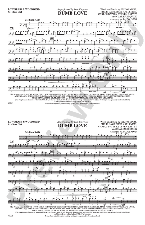 Dumb Love: Low Brass & Woodwinds #1 - Bass Clef