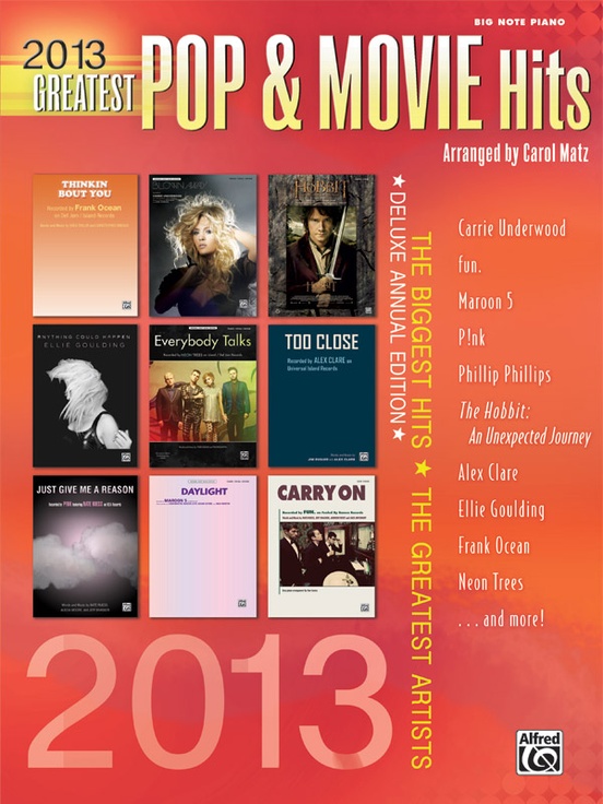 2013 Greatest Pop Movie Hits: Piano Book | Alfred Music