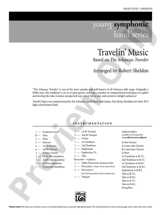 Travelin' Music: Score: Concert Band Score - Digital Sheet Music